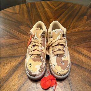 Jordan Tan and Brown Camouflage Sneakers